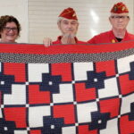 Connie Hammontree, center is Jimmie Hammontree, right is Bill Craig, MCL 1280 Commandant